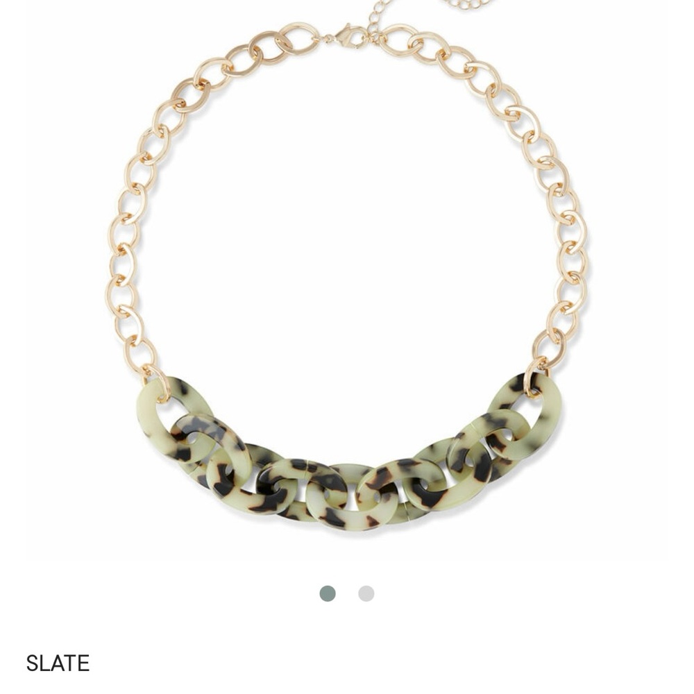 Slate Grayson resin chain necklace NWOT